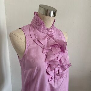 J. Crew Orchid Pink Sleeveless Ruffled Blouse